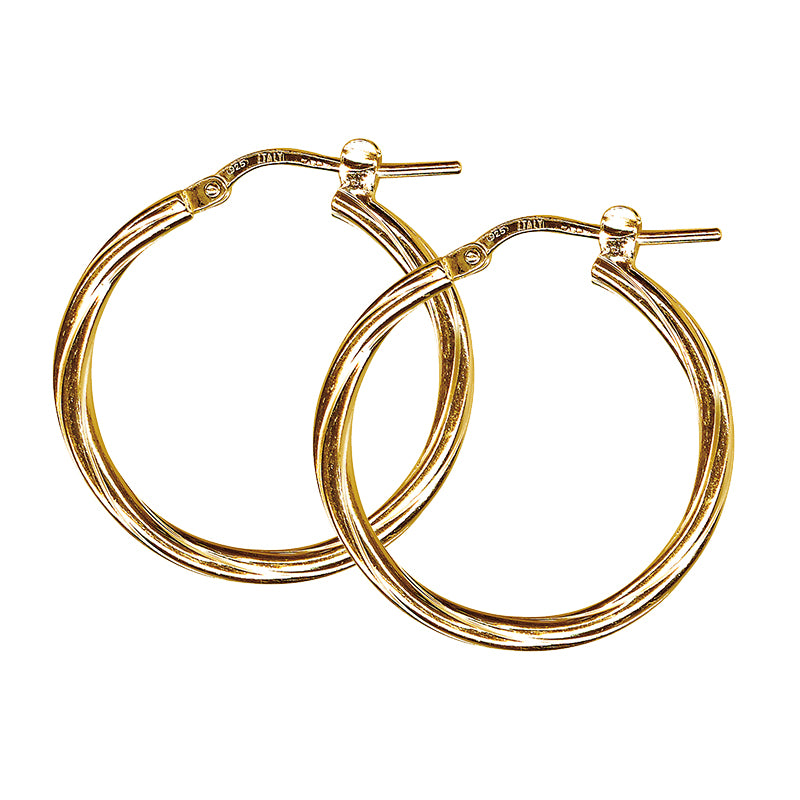 2mm Italian Twist Hoop Earrings